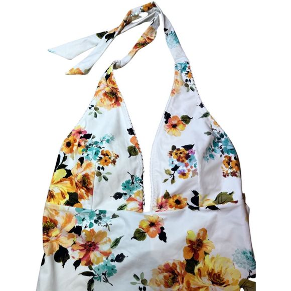 CUPSHE White Floral One Piece Swimsuit Size XXL - Picture 4 of 8